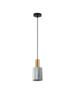 SE21-GM-4-GL1 ADEPT TUBE Gold Matt Pendant Smoked Glass+ HOMELIGHTING 77-8574