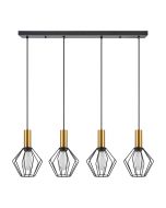 SE21-GM-4-4BL-GR1 ADEPT TUBE Gold Matt Pendant Black Metal Grid+ HOMELIGHTING 77-8623