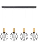 SE21-GM-4-4BL-GR1 ADEPT TUBE Gold Matt Pendant Black Metal Grid+ HOMELIGHTING 77-8630