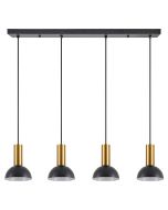 SE21-GM-4-4BL-MS3 ADEPT TUBE Gold Matt Pendant Black Metal Shade+ HOMELIGHTING 77-8651