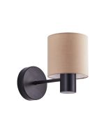 SE21-BL-16-SH3 ADEPT Black Wall Lamp Brown Shade+ HOMELIGHTING 77-8882