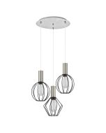 SE21-NM-4-3BL-GR12 ADEPT FLEX Nickel Matt Pendant Black Metal Grid+ HOMELIGHTING 77-8920