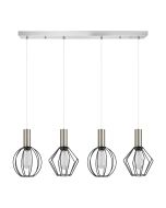 SE21-NM-4-4BL-GR12 ADEPT FLEX Nickel Matt Pendant Black Metal Grid+ HOMELIGHTING 77-8922