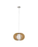 Κρεμαστό Φωτιστικό D40xH130cm 1xE27 Ξύλο-Γυαλί Eglo Stellato E27 σε Καφέ Χρώμα 95598