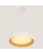 ARTE ILLUMINA ΦΩΤΙΣΤΙΚΟ ΚΡΕΜΑΣΤΟ ΣΤΡΟΓΓΥΛΟ LED 50W 3000Κ Φ60X11 ΛΕΥΚΟ/ΞΥΛΟ ΔΡΥΣ Eurolamp 144-17024