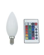 LED SMD CANDLE E14 230V 4W IR RGB+3000K 120° 300Lm Ra80 ACA C37414RGBWN