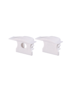 SET OF WHITE PLASTIC END CAPS FOR PROFILE P115,P116 1 WITHOUT HOLE & 1 WITH HOLE ACA EP115