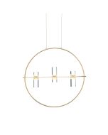ΚΡΕΜΑΣΤΟ Φ/Σ LED2835 12W ΧΡΥΣΟ ΑΛΟΥΜΙΝΙΟ 3000Κ 1080LM D53XH173CM IONIAN ACA JNEP12LED53GD