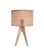 Επιτραπέζιο Φωτιστικό 24x36,5cm 1xE27 με Ξύλινη Βάση και Ψάθινο Καπέλο Etoile LM-414