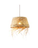 ΚΡΕΜΑΣΤΟ Φ/Σ 1xE27 ANDROS GRASS RATTAN Φ40Χ120CM ACA OD94891PG