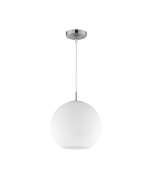 Moon Κλασικό Κρεμαστό Φωτιστικό Μονόφωτο με Ντουί E27 σε Λευκό Χρώμα Trio Lighting R30153007