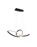 Φωτιστικό Κρεμαστό Μαύρο Ματ 80xH150cm Led 28w 3000K 3200lm Switch Dimmer Trio Lighting Sansa R32751132