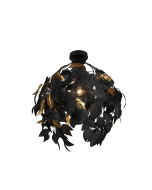 Leavy Μοντέρνα Μεταλλική Πλαφονιέρα Οροφής με Ντουί E27 σε Μαύρο χρώμα 38/cm Trio Lighting R60461032
