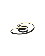 Πλαφονιέρα Οροφής Μαύρο Ματ 40xH6cm Led 35w 3000K 4100lm Switch Dimmer Trio Lighting Sansa R62751132