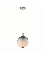 Φωτιστικό Κρεμαστό Μονόφωτο 20xH180cm Led 4w 220lm 3000K Χειροποίητο Γυαλί Σφουμάτο Γκρι-Λεπτομέρειες Γραφίτη Sun Light VENUS-1P-GR 