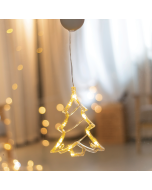 "WINDOW PLASTIC CHRISTMAS TREE" 10 LED ΛΑΜΠΑΚΙΑ  WW ΜΠΑΤ. (3ΧΑΑΑ) IP20 9X16CM ACA X04151106