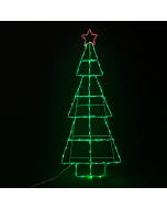 Δέντρο με Αστέρι  IP44  Christmas Tree 100 LED Λαμπάκια Σειρά Σταθερό Πράσινο με Κόκκινο60x150cm 5m ΚΑΛ. ACA X08100349