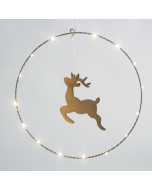 "HANGING CIRCLE REINDEER" 20 MINI LED WW Λ/ΚΙΑ ΜΠ/ΡΙΕΣ (3AA) IP20 Φ30CM (15Χ13CM), 30CM ΔΙΑΦ. ΚΑΛΩ ACA X09201103