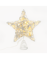 "WHITE & SILVER CONVEX STAR" 20 MINI WW LED ΛΑΜΠ. ΜΠΑΤ. 3ΧΑΑ,IP20 23x5x20cm ACA X11201125