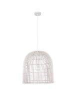 ΦΩΤΙΣΤΙΚΟ ΚΡΕΜΑΣΤΟ ΜΟΝΟΦΩΤΟ  Ε27 MAX 60W D500X500 RATTAN ΛΕΥΚΟ ARTE ILLUMINA KAI Eurolamp 144-33016