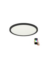 Eglo Rovito Κλασική Πλαστική Πλαφονιέρα Οροφής με Ενσωματωμένο LED σε Μαύρο χρώμα 29.5cm 900091