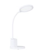 Eglo Brolini Επαναφορτιζόμενο Φωτιστικό Γραφείου LED με Εύκαμπτο Βραχίονα σε Λευκό Χρώμα 900529