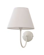 InLight Επιτοίχιο φωτιστικό από μέταλλο σε λευκή απόχρωση και υφασμάτινο καπέλο 1XE14 D:23cm 43022-Λευκό