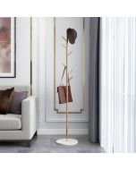 Καλόγερος 8 Θέσεων Υ170x33cm Μεταλλικός Κορμός Χρυσαφί-Μαρμάρινη Λευκή Βάση Etoile MB-1711A 