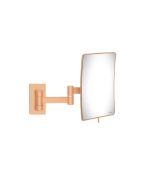 Επιτοίχιος Μεγεθυντικός Καθρέπτης x3 με Διπλό Βραχίονα Led 5w 220-240V Brushed Rose Gold 24K Sanco Led Cosmetic Mirrors MRLED-301-AB6
