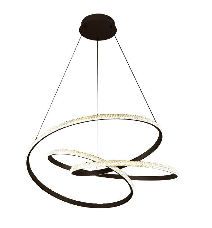 Κρεμαστό φωτιστικό LED 40W 3CCT by switch on base σε μα΄ύρη απόχρωση D:45cm 6092-B-Black