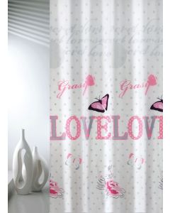 Κουρτίνα Μπάνιου 180*200εκ. Υφασμάτινη Polyester Joy Bath Love 002-00003