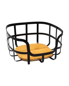 Φρουτιέρα 24x24x12,7cm Μεταλλική Μαύρη Estia Home Art Bamboo Essentials 01-13226