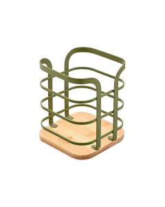 Θήκη για Κουτάλες Μεταλλική Λαδί 12x12x14.5cm  Estia Home Art Bamboo Essentials 01-14155