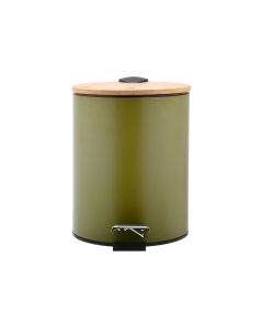 Χαρτοδοχείο Μπάνιου Ø20,5xH28,5cm  Soft Close 5lt Λαδί Estia Home Art Olive Series 02-15114