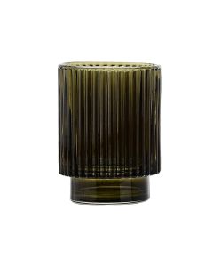 Ποτηροθήκη Μπάνιου 7,5x7,5x9,7cm Γυάλινη Λαδί Estia Home Art Olive Series 02-14889