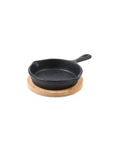 Τηγάνι Σερβιρίσματος 10cm Μαντεμένιο με Βάση Bamboo Estia Home Art Iron 01-18672
