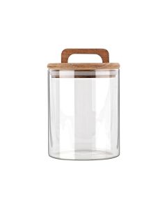 Δοχείο Αποθήκευσης Γυάλινο 650ml 10x10xΗ14,8cm Καπάκι Ξύλο Ακακίας Estia Home Art Allure 01-17477