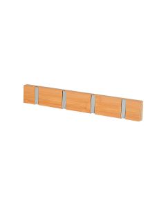 Κρεμάστρα Τοίχου Ξύλινη 4 Θέσεων 40x5,5x1,8cm με Αναδιπλούμενους Γάντζους Estia Home Art 02-18375