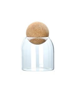 Δοχείο Αποθήκευσης Γυάλινο 450ml 9x9x13cm με Καπάκι Φελλού 01-19600