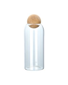 Δοχείο Αποθήκευσης Γυάλινο 950ml 9x9xΗ23,5cm με Καπάκι Φελλού 01-19617