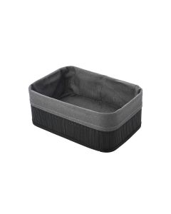 Καλάθι Οργάνωσης 30x20x10cm Μαύρο με Επένδυση Estia Home Art Bamboo Essentials 02-19693