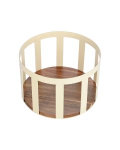 Φρουτιέρα 24x24x12,7cm Μεταλλική-Ξύλο Ακακίας Estia Home Art Bamboo Essentials Ivory 01-24772