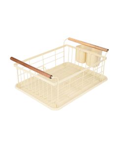 Πιατοθήκη Μεταλλική με Ξύλινες Λαβές Estia Home Art Ivory 01-24925
