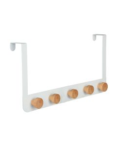 Κρεμάστρα Πόρτας Πενταπλή 20x2,5xH40cm Μεταλλική Λευκή Estia Home Art 02-18290