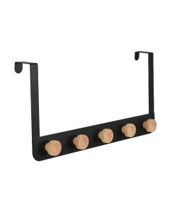 Κρεμάστρα Πόρτας Πενταπλή 20x2,5xH40cm Μεταλλική Μαύρη Estia Home Art 02-18283