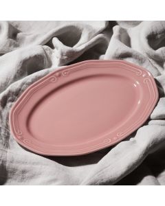 Πιατέλα Οβάλ Πορσελάνινη Ανάγλυφη 25cm Athénée Rose 07-13585