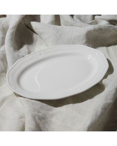 Πιατέλα Οβάλ Πορσελάνινη Ανάγλυφη 25cm Athénée White 07-13479