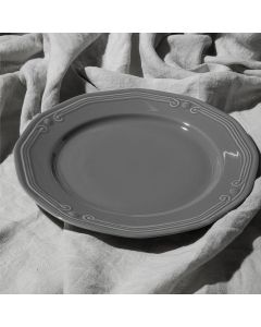 Πιάτο Ρηχό Πορσελάνινο Ανάγλυφο 27cm Estia Home Art Athénée Grey 07-13653