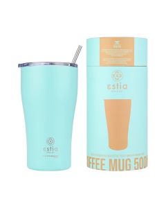 Θερμός Coffee Mug 500ml Estia Home Art Save the Aegean Bermuda Green 01-23171