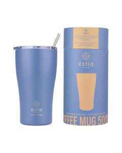 Θερμός Coffee Mug 500ml Estia Home Art Save the Aegean Denim Blue 01-23188